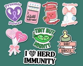 NICU Krankenschwester Sticker Bundle PNG, Preemie RN Geschenk, Cricut GoodNotes Digitaler Download