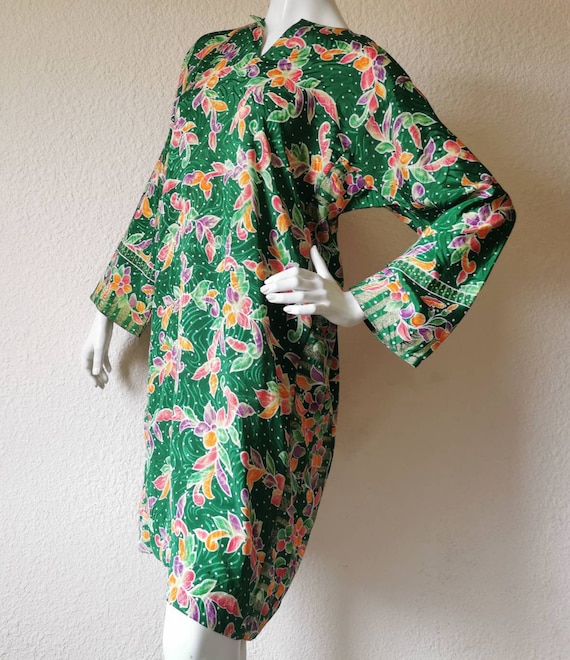 VINTAGE Late 60s Early 70s Don Floral Paisley Shiny S… - Gem