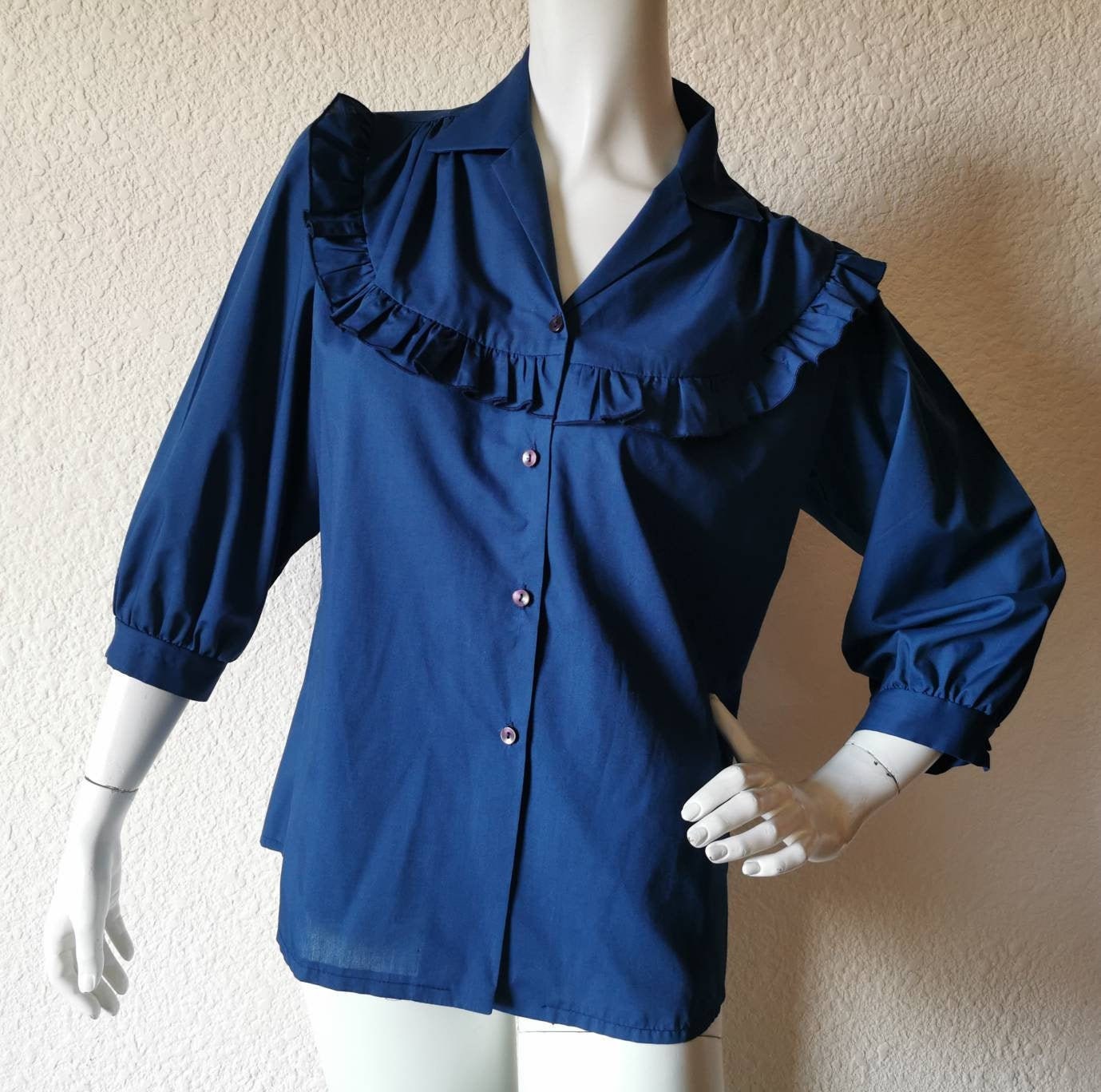 Vintage navy blue blouse