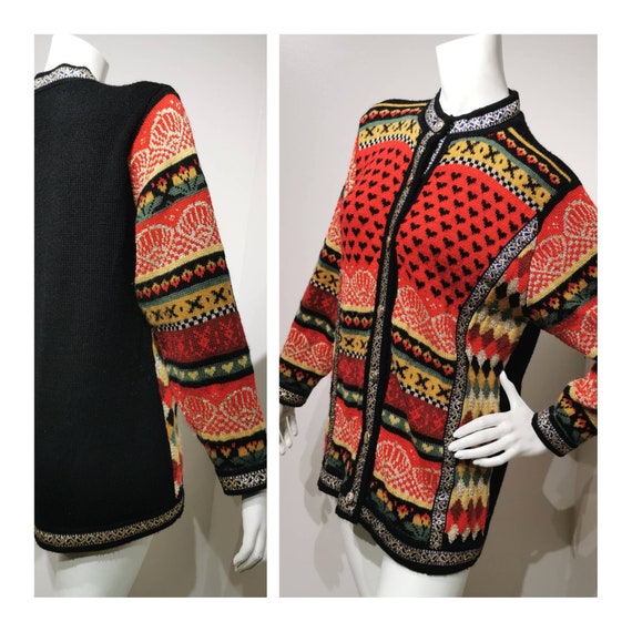 VINTAGE 70s Long Sleeve Knit Button Down Cardigan