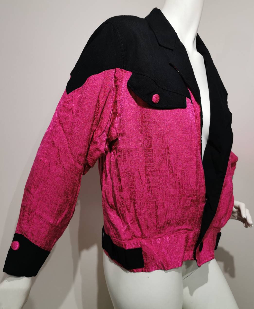 80s Jacket // Plaid Longer Length Blazer // Shoulder Pads