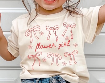 Flower Girl Shirt, Flower Girl Proposal Gift, Toddler Wedding Party Tee, bow Flower Girl Outfit, Wedding Party Gift, toddler flower girl