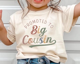 Promoted to Big Cousin Shirt, Big Cousin Announcement Shirt, Cousin Pregnancy Reveal Outfit, Toddler Cousin Tee, Family Pregnancy Reveal