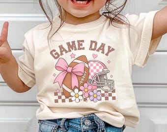 checkered football shirt, game day football shirt, game day bow shirt, football toddler shirt, football baby, Baby Girl Football Outfits