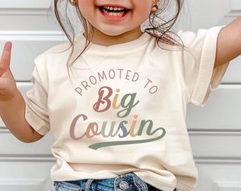 Promoted to Big Cousin Shirt, Big Cousin Announcement Shirt, Cousin Pregnancy Reveal Outfit, Toddler Cousin Tee, Family Pregnancy Reveal