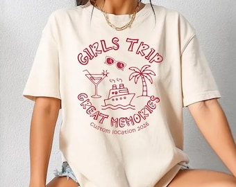 Custom Girls Trip 2026 Matching Shirts, Cruise Tropical Bachelorette Tee, Besties Trip Sweatshirt