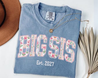Comfort Colors Big Sis Shirt, Big Sister Tee, Shirt Announcement Kids , Youth Matching Sister Shirts, Pregnancy Reveal gift