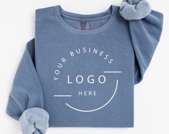 Custom Logo Comfort Colors Sweatshirt, Small business sweatshirt, Business Logo Sweater, Custom School Logo crewneck, Business Logo Shirt