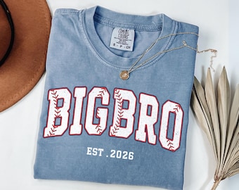 Personalized Big Bro Shirt, Baseball Pregnancy Announcement, Big Brother Reveal Shirt, Sibling Announcement Tee, New Baby Reveal