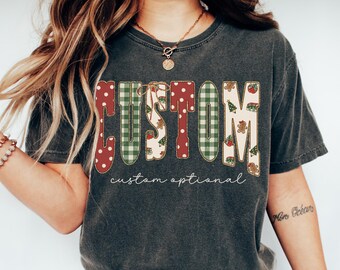 Christmas Custom Teacher Shirt, Personalized Teacher Christmas Tee, Custom text Shirt, Teacher Gift, Teacher Name Shirt
