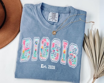 Comfort Colors Big Sister Shirt, Floral Big Sister Tee, pregnancy announcement big sis, New Sibling Reveal Shirt, Big Sister Again