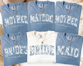 Comfort Colors® Bridal party shirts, bride bridesmaid shirts, maid of honor shirt, bachelorette shirts, matching wedding party, team bride