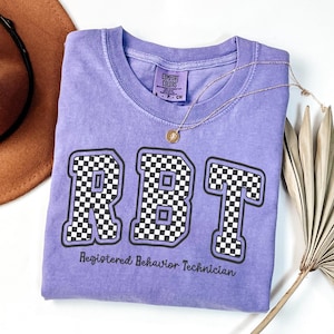 RBT-shirt met ruitjespatroon, T-shirt voor geregistreerd gedragstherapeut, sweatshirt voor ABA-therapeut, cadeau voor gedragstherapeut