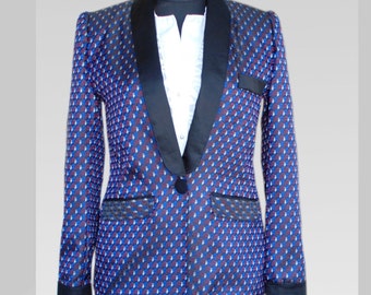 Ladies blazer in the tuxedo style in Krawatenmuster US GR. 10