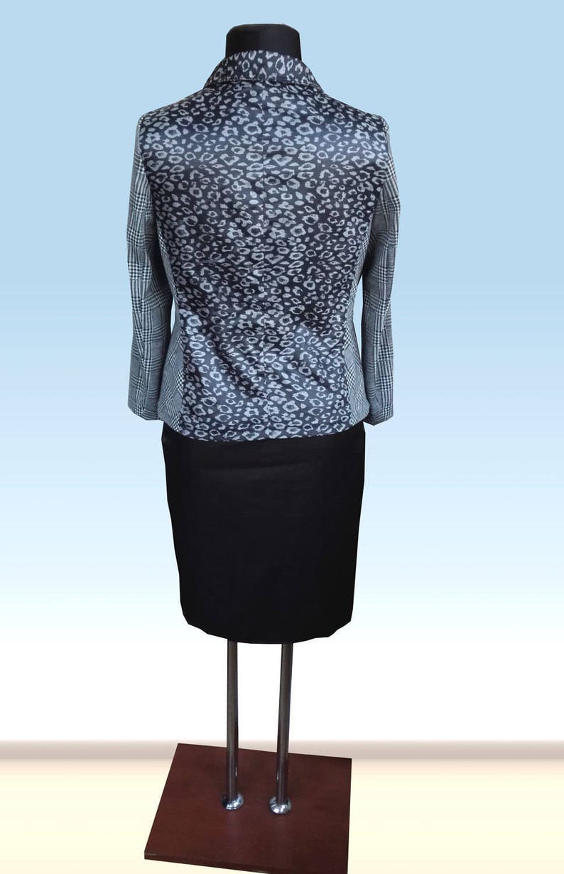 UK 14 US 12 Blazer Br\u00fcssel with Leoprint Blouse jacket