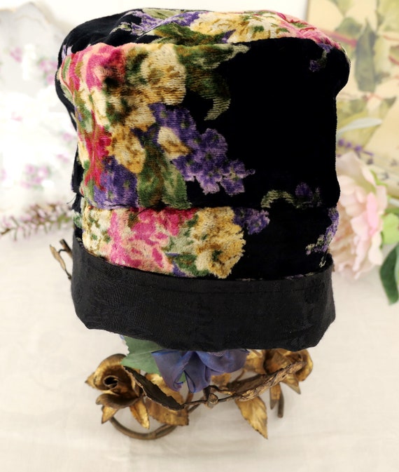 GoRGeouS APRIL CORNELL HAT! Crushed Velvet~Floral… - image 2