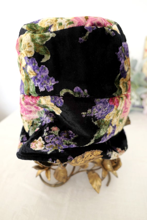 GoRGeouS APRIL CORNELL HAT! Crushed Velvet~Floral… - image 3