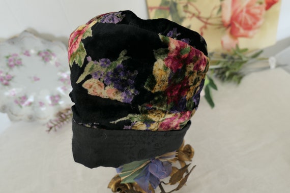 GoRGeouS APRIL CORNELL HAT! Crushed Velvet~Floral… - image 7