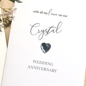 Biglietto di auguri per il 15° anniversario di cristallo, 15 anni, tesoro, moglie, marito, figlia, figlio, anima gemella, regalo, formato A6