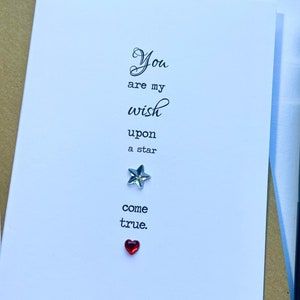 Wish upon a Star Come True Christmas You Are-kaart Vrouw Echtgenoot Vriendje Vriendin Soulmate Partner verloofde Ik hou van mijn leven A6-formaat
