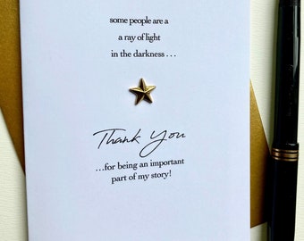 Thank You You're a Star Just to Say Thanks for listening being you Appreciation Card Size A6 NHS Friend Nurse Surgeon Dr Social Worker Carer