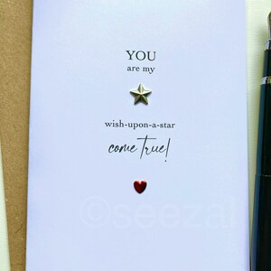 Eres mi deseo en una estrella Tarjeta de Navidad hecha realidad Esposa Esposo Novio Novia Alma gemela Prometido Alma gemela Uno Yo Amor de mi vida