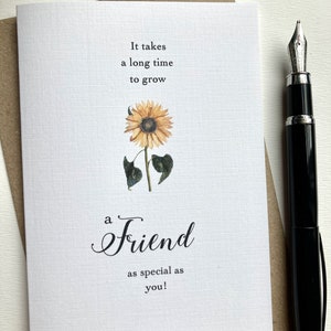 Ami spécial vintage carte d'anniversaire tournesol Meilleur ami Vieux amis amitié Merci Bestie âme soeur TAILLE A6