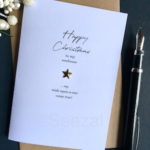 Eres mi deseo sobre una estrella hecha realidad Tarjeta de cumpleaños sencilla para San Valentín Hermosa esposa Esposo Novio Novia Alma gemela Prometido A quien amo