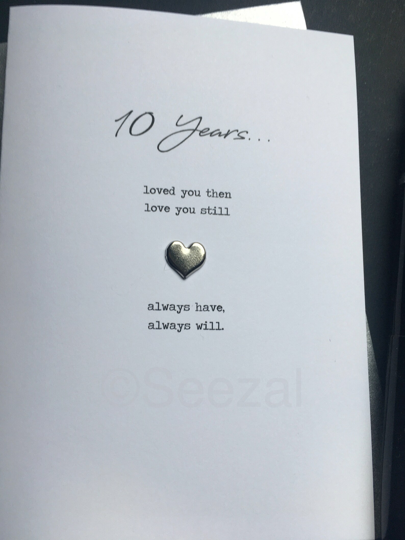 10 TEN Years Anniversary Card 10th Loved You Then, Love You Still ...