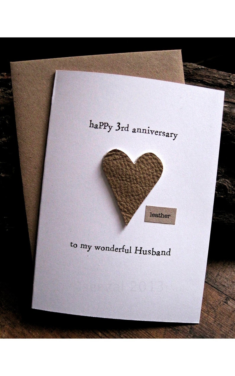 3rd Wedding Anniversary Gifts
 3rd Wedding Anniversary Card HUSBAND Size A6 15x10 5cm