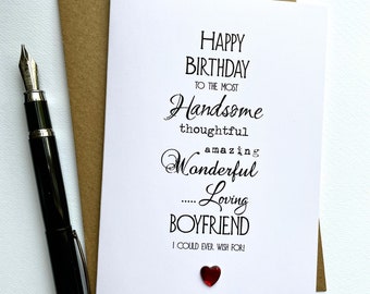 Boyfriend Fiancé Birthday Card Size:A6 15x10.5cm Wife Husband Girlfriend Soulmate Fiancé Partner Anniversary Love 30th 40 50 60