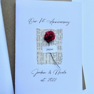 1° anniversario di matrimonio carta marito moglie libro vintage carta riciclata. Anima gemella Dimensioni: 15x10,5 cm A6