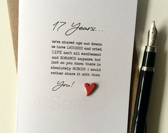 Tarjeta de aniversario 13, 14, 15, 16, 17, 18, 19, 20, 21, 10, 12 años Esposa Esposo Amor verdadero Alma gemela Regalo Tamaño A6 15x10.5 cm