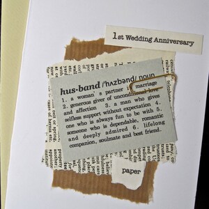 1st Anniversary Wedding Day Card Husband Wife. Paper. - Etsy