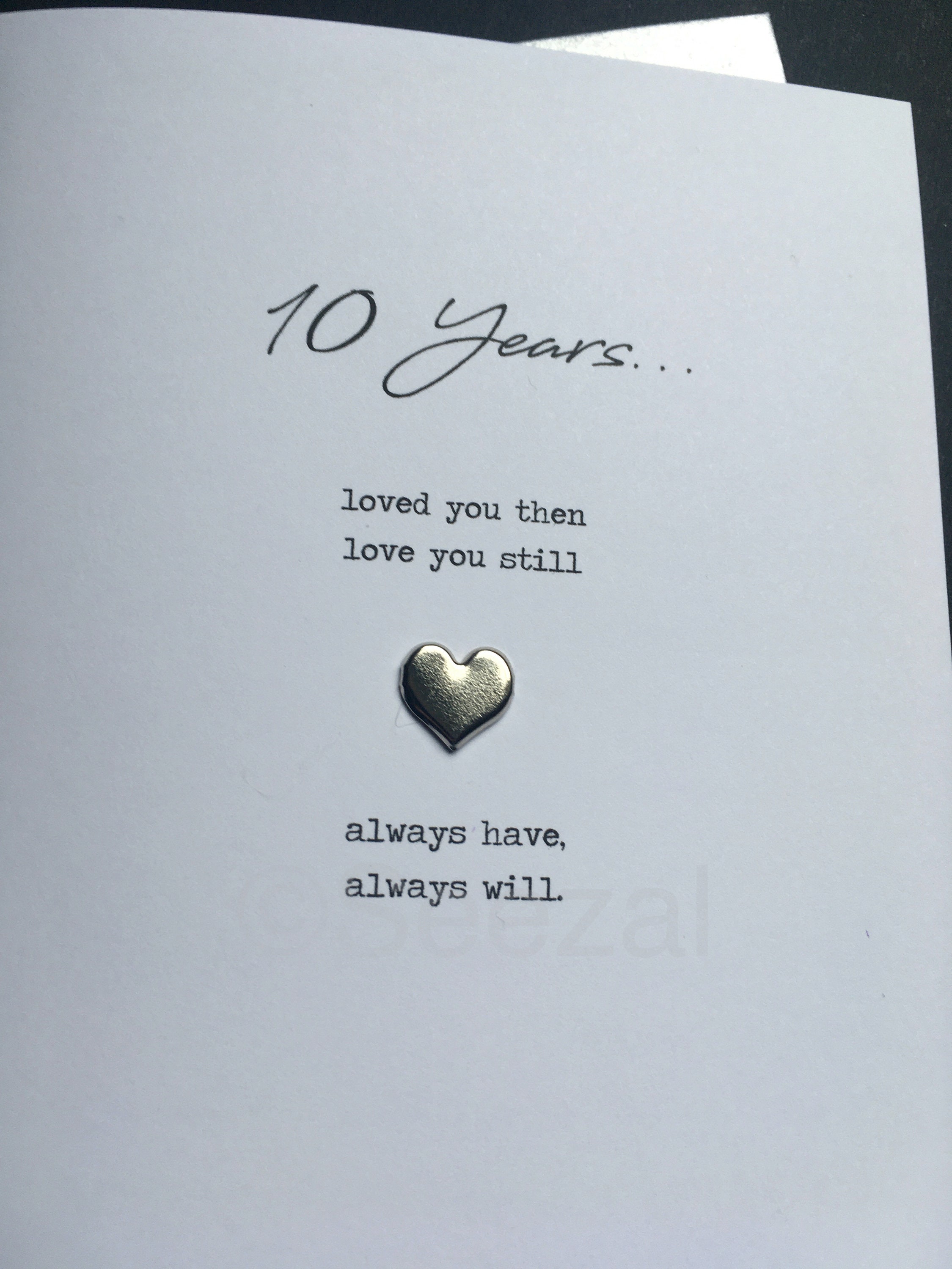 Ten Years Where I Loved You The Most 10 TEN Years Anniversary Card 10th Loved you then love you | Etsy