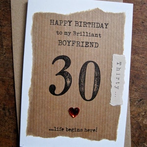 Tarjeta de cumpleaños para novios: 30, 40, 50 o 60 años. Números estampados a mano. Tamaño: A6.