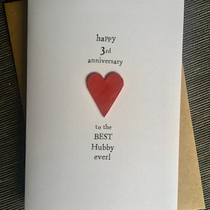 3 ° 3 anni Anniversario Carta PELLE Taglia A6:15x10.5cm Regalo di nozze Miglior marito moglie di sempre Fidanzato Marito Moglie uno che amo della vita