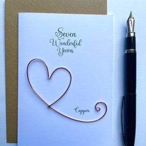 Kaart 7e huwelijksverjaardag KOPER Zeven geweldige jaren Traditioneel cadeau Echtgenoot Echtgenote Partner Dochter Zoon Grootte: 15 x 10,5 cm