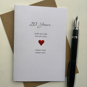 20-jähriges Jubiläum. Ich habe dich damals geliebt, liebe dich immer noch, werde es immer tun, Ehefrau, Ehemann, Seelenverwandter, keltisches Geschenk, 45. Größe: 15 x 10,5 cm