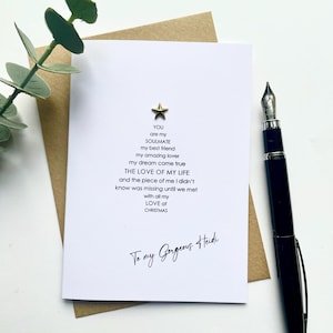 Carte de Noël 3 L'AMOUR DE MA VIE Fiancé Âme sœur mari Épouse Épouse mari Un j'aime Meilleur ami Partenaire Petit ami Taille 15 cm x 10,5 cm A6