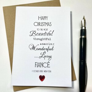Weihnachtskarte Designer Typographie Weihnachtskarte für Frau Mann Boyfriend Freundin Soulmate Partner Mum Fiancé simple Romantic Love size:A6