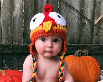 Baby Crochet Rooster Hat Multi-color Rooster Hat