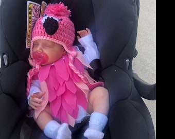 Baby Flamingo Costume Baby Flamingo Bodysuit and Crochet Flamingo Hat