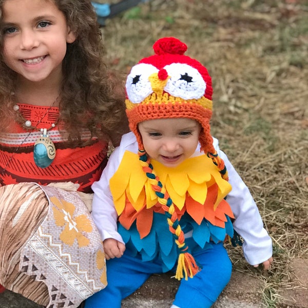 Disfraz de gallo de bebé para Halloween, mono de gallo de bebé y gorro de gallo de ganchillo, disfraz de gallo de bebé colorido, disfraz de pollo para bebé