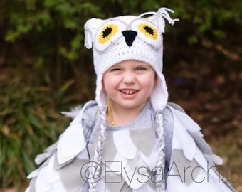 Chapéu de coruja de crochê Chapéu de coruja para bebê Chapéu de coruja infantil Chapéu de coruja branca Gorro de coruja branca Chapéu de coruja branco cinza amarelo e preto Chapéu de coruja recém-nascido Chapéu de coruja para criança