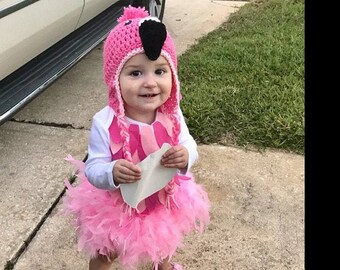 Baby Flamingo Costume Baby Flamingo Bodysuit and Crochet Flamingo Hat