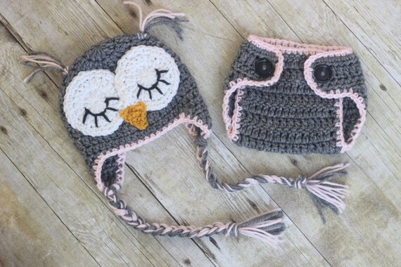 baby owl outfit crochet sleepy owl baby hat and matching etsy