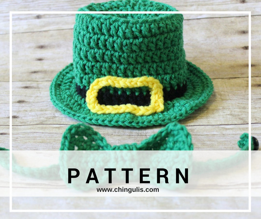 PATTERN Crochet Leprechaun Hat and Bow Tie Pattern Baby Saint Etsy
