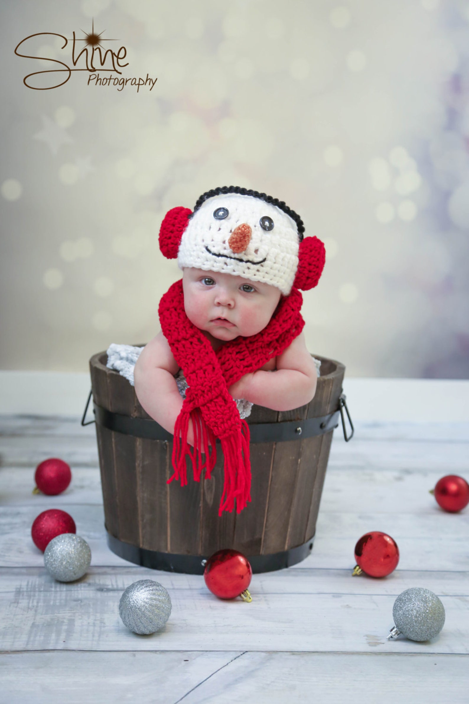 Snowman Hat Baby Snowman Hat With Earmuffs Christmas Winter Etsy