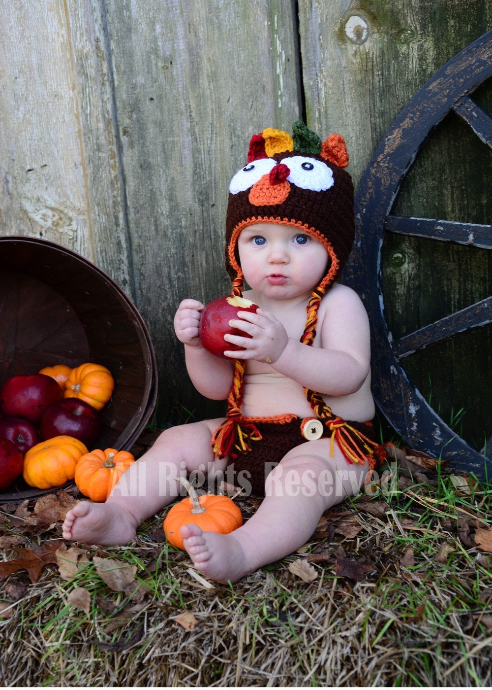 baby Turkey Hat Diaper Cover, Crochet Turkey Outfit Turkey Beanie, BabyThanksgiving Outfit Hat Baby Turkey Hat Fall hat Baby Turkey Hat